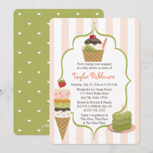 Invitation Baby shower de chaudières et de crème glacée