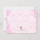 Invitation Baby shower de chaussure en dentelle de perle rose (Dos)