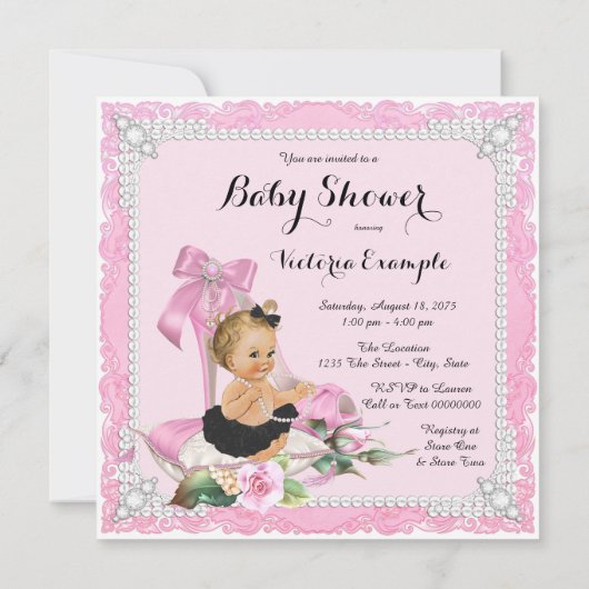 Invitation Baby shower de chaussures Pearl High Heel (Dos)