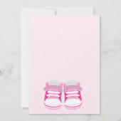 Invitation Baby shower de chaussures pour bébé mignonne ROSE (Dos)