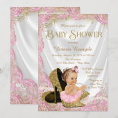 Invitation Baby shower de Chaussures Roses Gold High Heel Pea (Devant / Derrière)