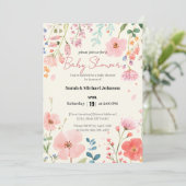 Invitation Baby shower de chemin en floraison (Debout devant)