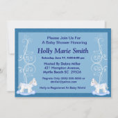 Invitation Baby shower de Cheval à Roche (Garçon) (Dos)
