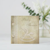 Invitation Baby shower de cheval de basculage de licorne et (Debout devant)