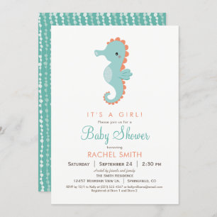 Invitation Baby shower de cheval de mer nautique