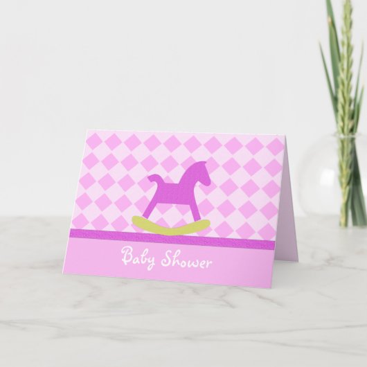 Invitation Baby shower de Cheval Rosé (Devant)