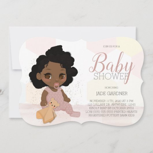 Invitation Baby shower de cheveux bouclés - Tonali (Devant)