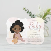 Invitation Baby shower de cheveux bouclés - Tonali (Debout devant)