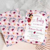 Invitation Baby shower de cheveux Brown de printemps rose