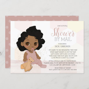 Invitation Baby shower De Cheveux Courlis Noir Par Courrier I