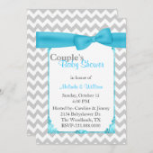 Invitation Baby shower de Chevron Couple (Devant / Derrière)