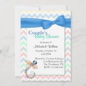 Invitation Baby shower de Chevron Couple colorée (Devant)