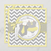 Invitation Baby shower de Chevron de tutu de cravate de (Devant / Derrière)