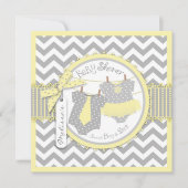 Invitation Baby shower de Chevron de tutu de cravate de (Devant)