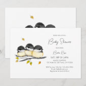 Invitation Baby shower de chickadees neutres selon le genre (Devant / Derrière)