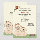 Invitation Baby shower de Chien Chien de Chien de Chien de Ch (Devant / Derrière)