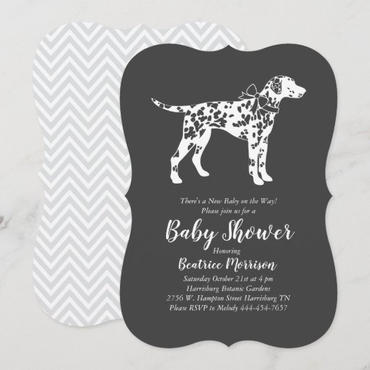 Invitation Baby shower de Chien Dalmatien Neutre genre (Devant / Derrière)