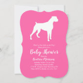 Invitation Baby shower de chien de boxer fille rose (Devant)