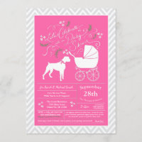 Baby shower de chien de boxer fille rose