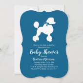 Invitation Baby shower de chien de caniche bleu français pour (Devant)