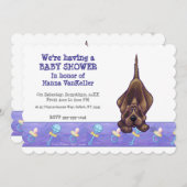 Invitation Baby shower de chien de chien de chaîne (Devant / Derrière)