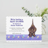 Invitation Baby shower de chien de chien de chaîne (Debout devant)