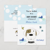 Invitation Baby shower de chien de dessin animé (Devant / Derrière)