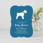 Invitation Baby shower de Chien de Schnauzer de Miniature Blu (Debout devant)