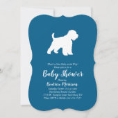 Invitation Baby shower de chien de Terrier à roue Garçon bleu (Devant)