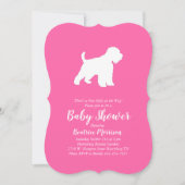 Invitation Baby shower de chien de Terrier à roulettes fille  (Devant)