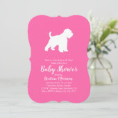 Invitation Baby shower de chien de Terrier à roulettes fille  (Debout devant)