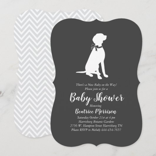Invitation Baby shower de Chien de Vizsla Neutralité hommes-f (Devant / Derrière)