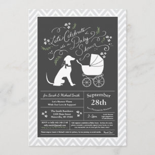 Invitation Baby shower de Chien Greyhound Neutral