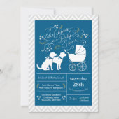 Invitation Baby shower de chien Labrador Blue Boy Lab 2 Chien (Devant)