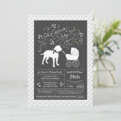 Invitation Baby shower de Chien Mastiff (Debout devant)