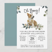 Baby shower de chien Oh mon garçon ! Corgi Puppy