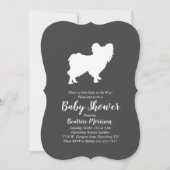 Invitation Baby shower de chien Papillon Neutre hommes (Devant)