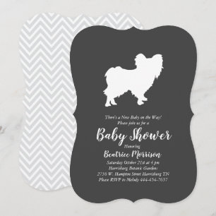Invitation Baby shower de chien Papillon Neutre hommes