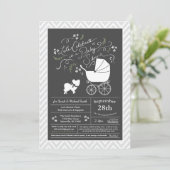 Invitation Baby shower de chien Papillon Neutre hommes (Debout devant)