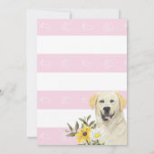 Invitation Baby shower de chien rose jaune du Labr (Dos)