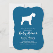Invitation Baby shower de chien Schnauzer Miniature Blue Boy (Devant)