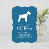 Invitation Baby shower de chien Schnauzer Miniature Blue Boy (Debout devant)