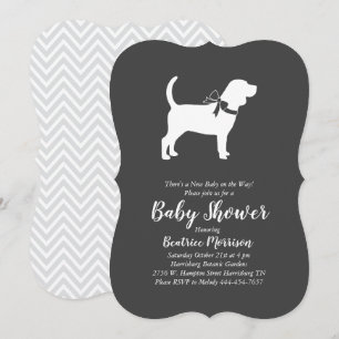 Invitation Baby shower de chiens Beagles non sexiste