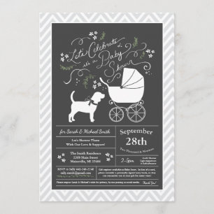 Invitation Baby shower de chiens Beagles non sexiste