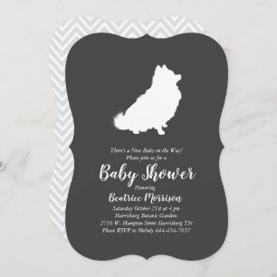 Invitation Baby shower de Chiens de Poméranie neutre
