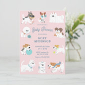 Invitation Baby shower de chiens joueurs (Debout devant)