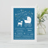 Invitation Baby shower de chiens Terrier du Staffordshire amé (Debout devant)