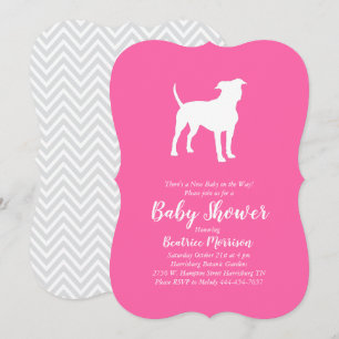 Invitation Baby shower de chiens Terrier du Staffordshire amé