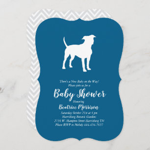 Invitation Baby shower de chiens Terrier du Staffordshire amé