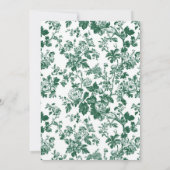 Invitation Baby shower de chinoiserie antique verte (Dos)